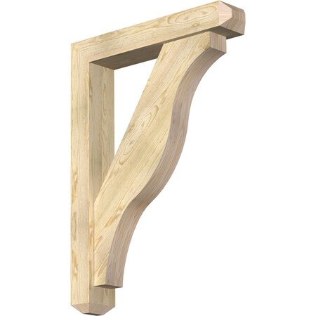Ekena Millwork Funston Craftsman Rough Sawn Bracket w/ Offset Brace, Douglas Fir, 6"W x 32"D x 44"H BKT0604X32X44FST04RDF